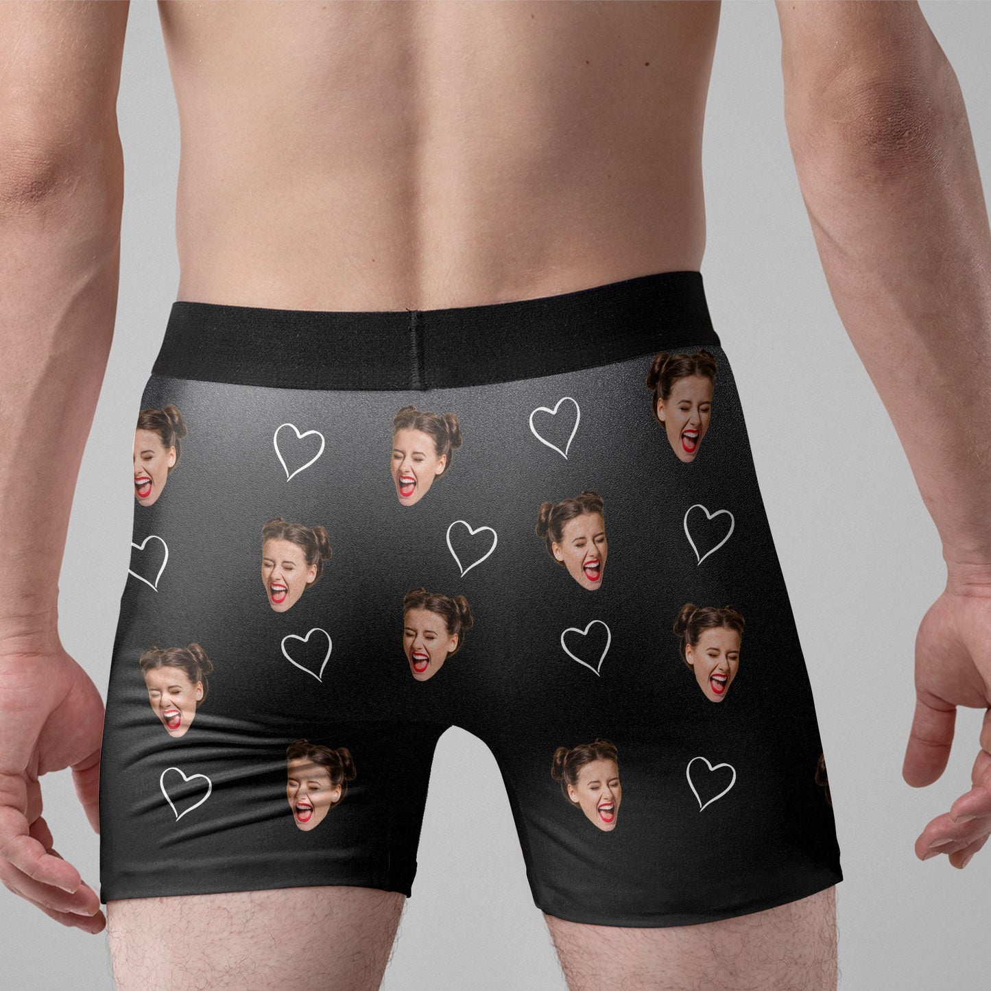 Love You To The Moon And Back Anniversary Gift - Personalized Photo Men's Boxer Briefs