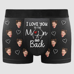 Love You To The Moon And Back Anniversary Gift - Personalized Photo Men's Boxer Briefs