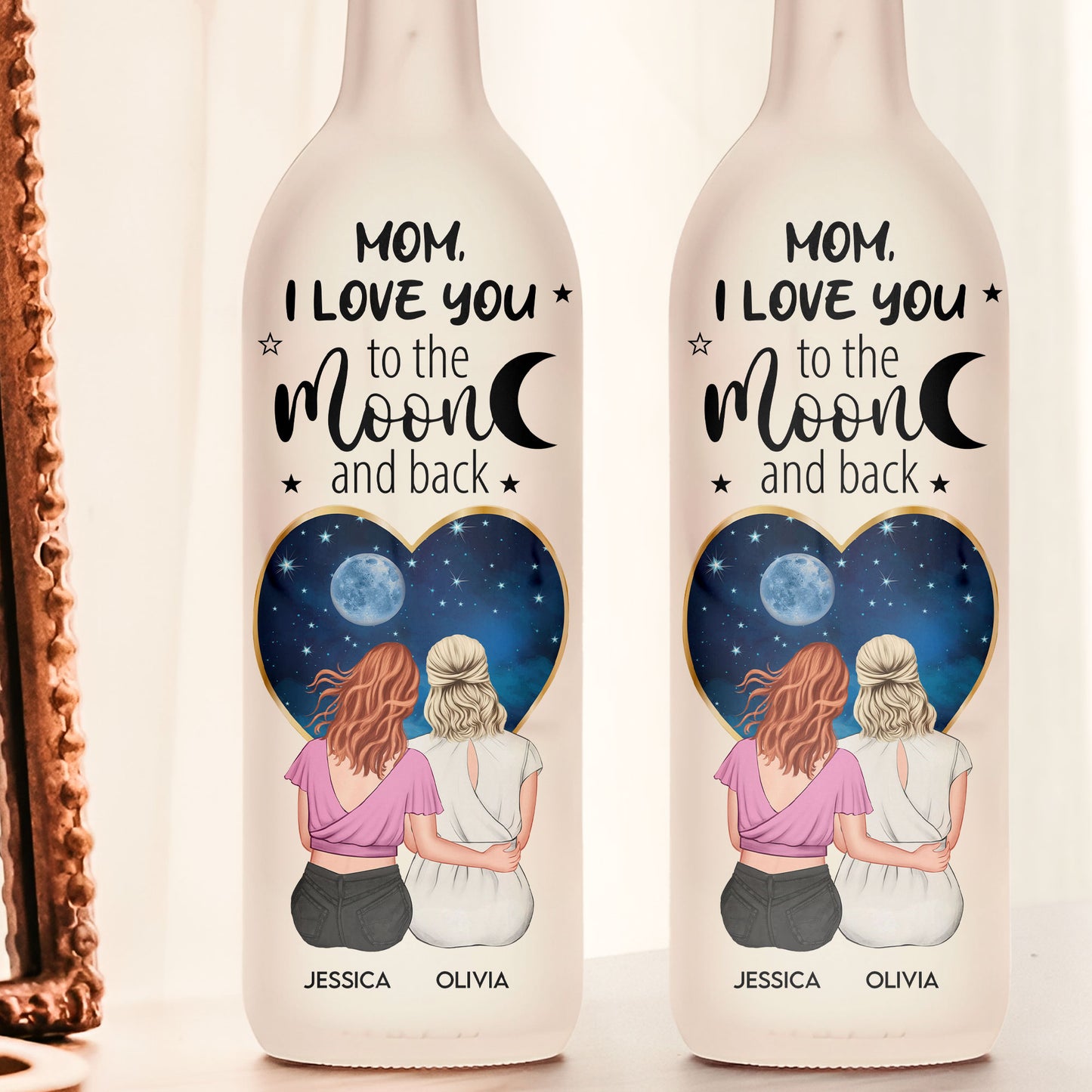 Love You To The Moon And Back - Personalized Bottle Lamp