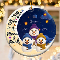 Love You To The Moon And Back - Personalized Ceramic Ornament