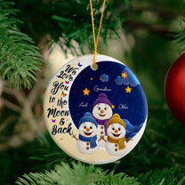 Love You To The Moon And Back - Personalized Ceramic Ornament