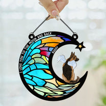 Love You To The Moon & Back - Personalized Window Hanging Suncatcher Ornament