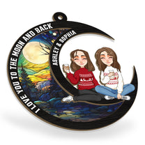 Love You To The Moon & Back - Sibling Version - Personalized Suncatcher Ornament