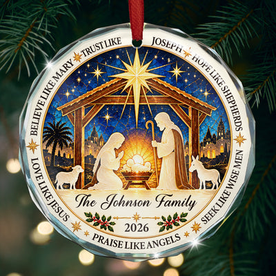 Love Like Jesus, Nativity Scene, Christmas Nativity Tree - Personalized Ornament