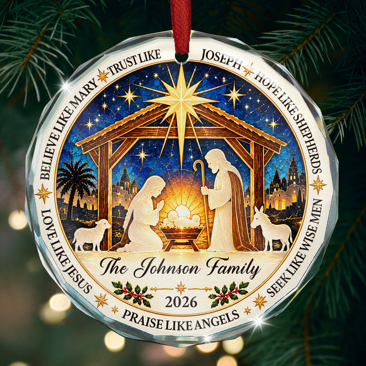 Love-Like-Jesus,-Nativity-Scene,-Christmas-Nativity-Tree-Personalized-Ornament-1