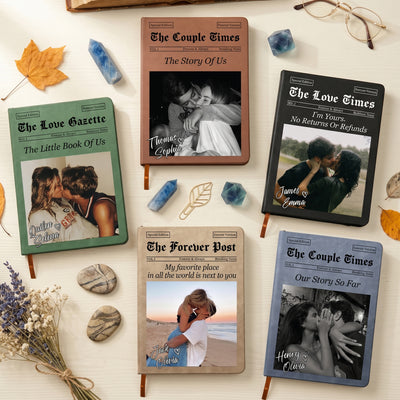 Love Newspaper - Custom Photo Couples - Our Story Book - Personalized Journal
