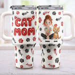 Lovely Cat Mom - Personalized 40oz Tumbler With Straw