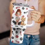 Lovely Cat Mom - Personalized 40oz Tumbler With Straw