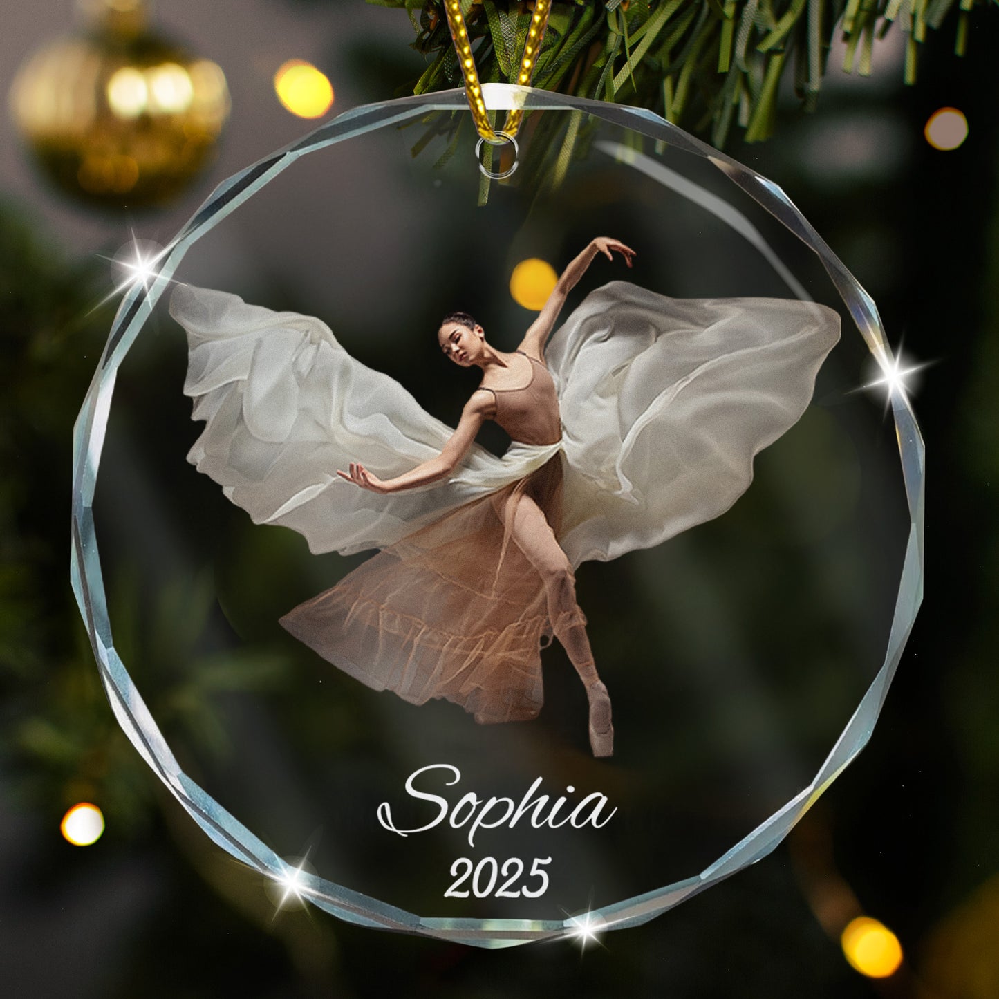 Lovely Little Ballerina Dancing Ballet - Personalized Glass Photo Ornament