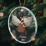 Lovely Little Ballerina Dancing Ballet - Personalized Glass Photo Ornament