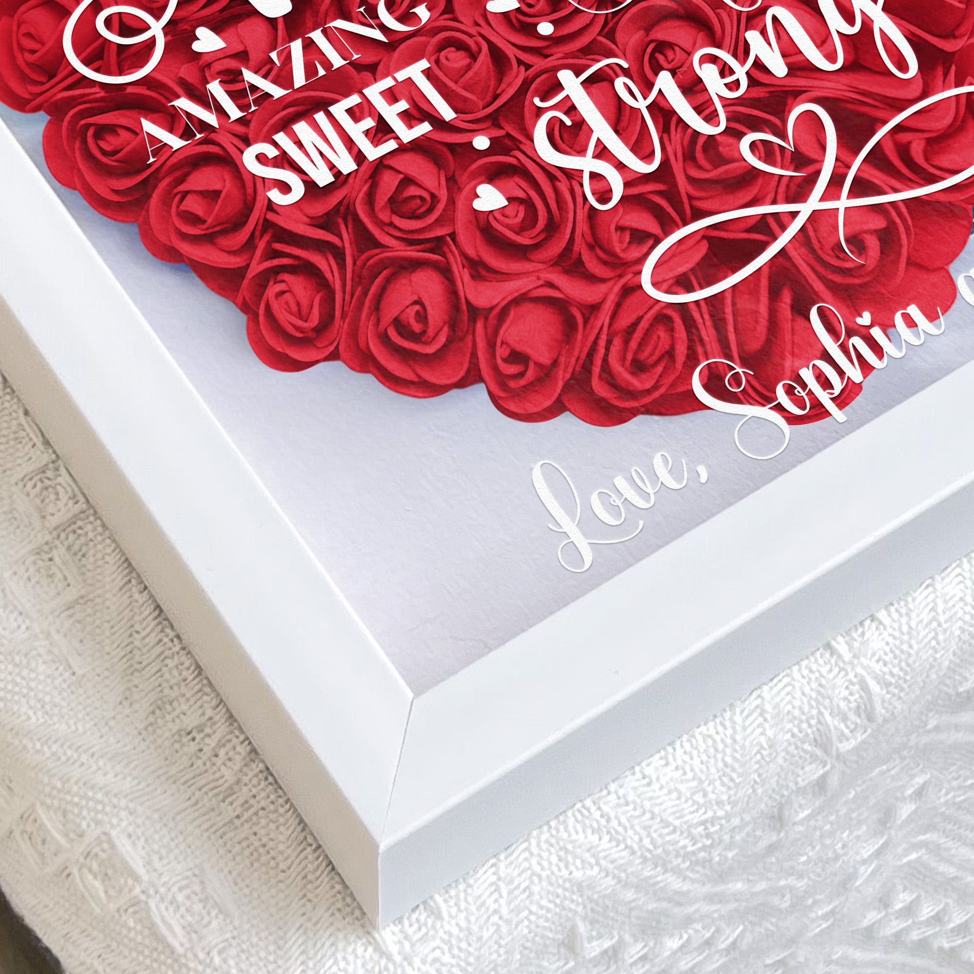 Loving Amazing Caring Mother Gift For Mom - Personalized Flower Shadow Box