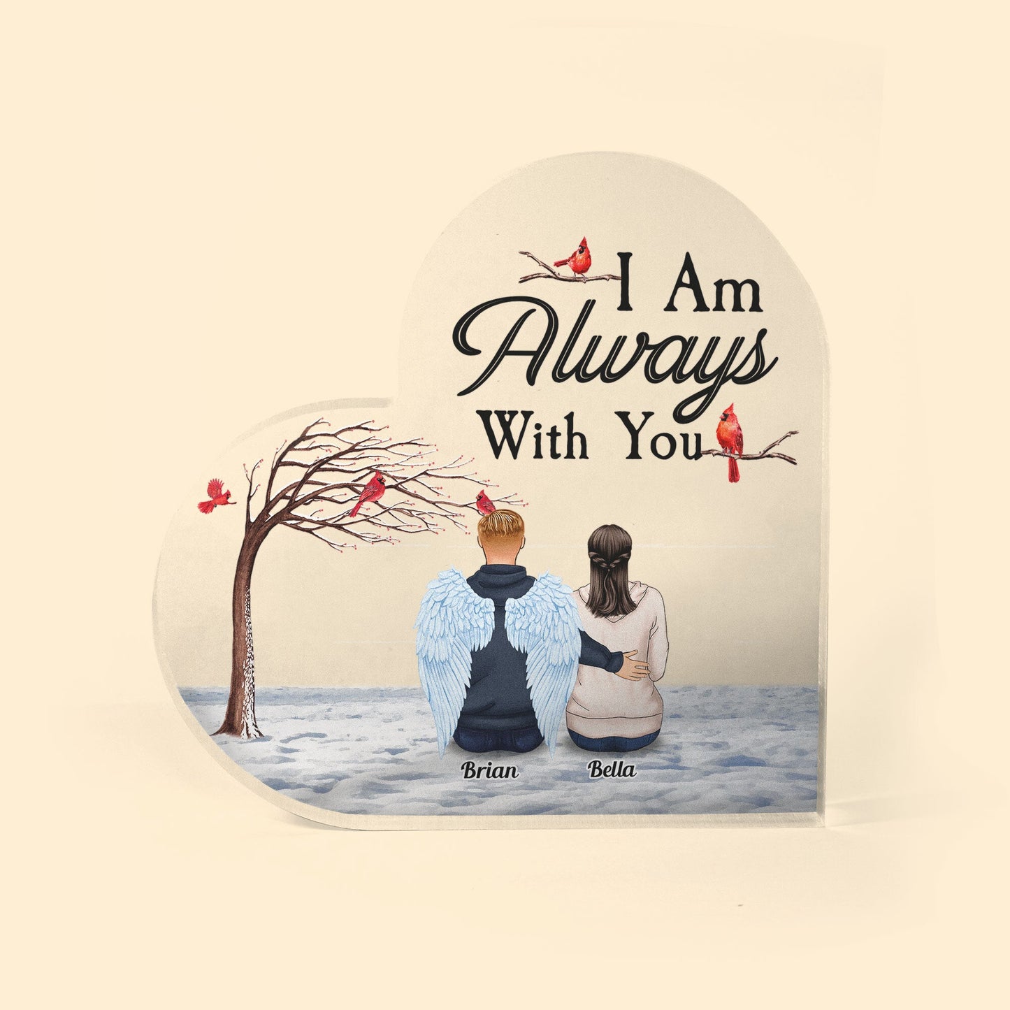 I Am Always With You - Personalized Heart-Shaped Acrylic Plaque