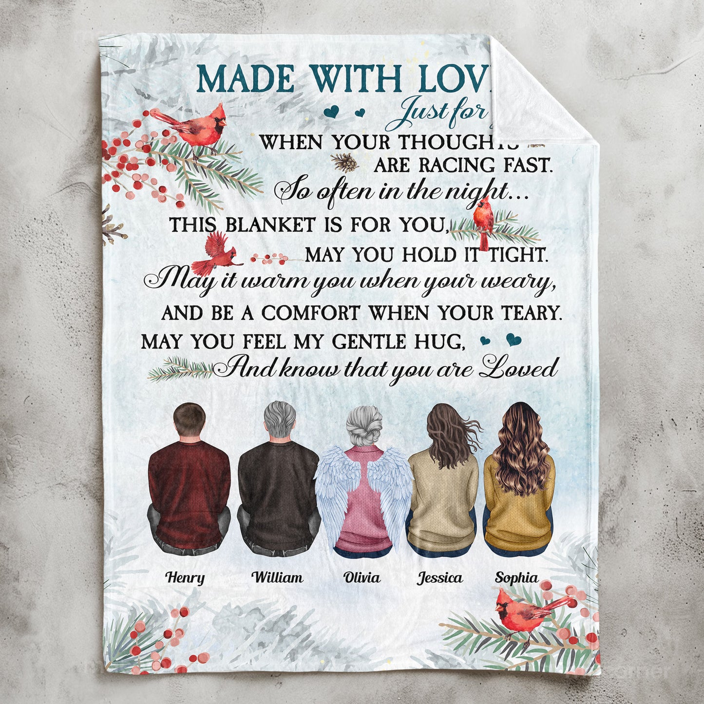 Made With Love Just For You - Personalized Blanket