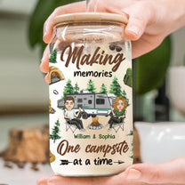Making Memories One Campsite At A Time - Personalized Clear Glass Cup