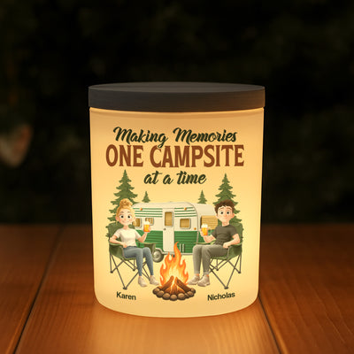 Making Memories One Campsite At A Time - Personalized LED Tea Light Holder