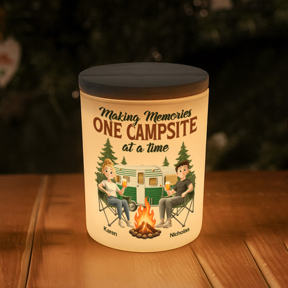 Making Memories One Campsite At A Time - Personalized LED Tea Light Holder