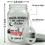 Making Memories One Campsite At A Time - Personalized Photo Mason Jar Light