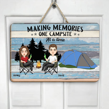 Making Memories One Campsite At A Time - Personalized Wood Sign
