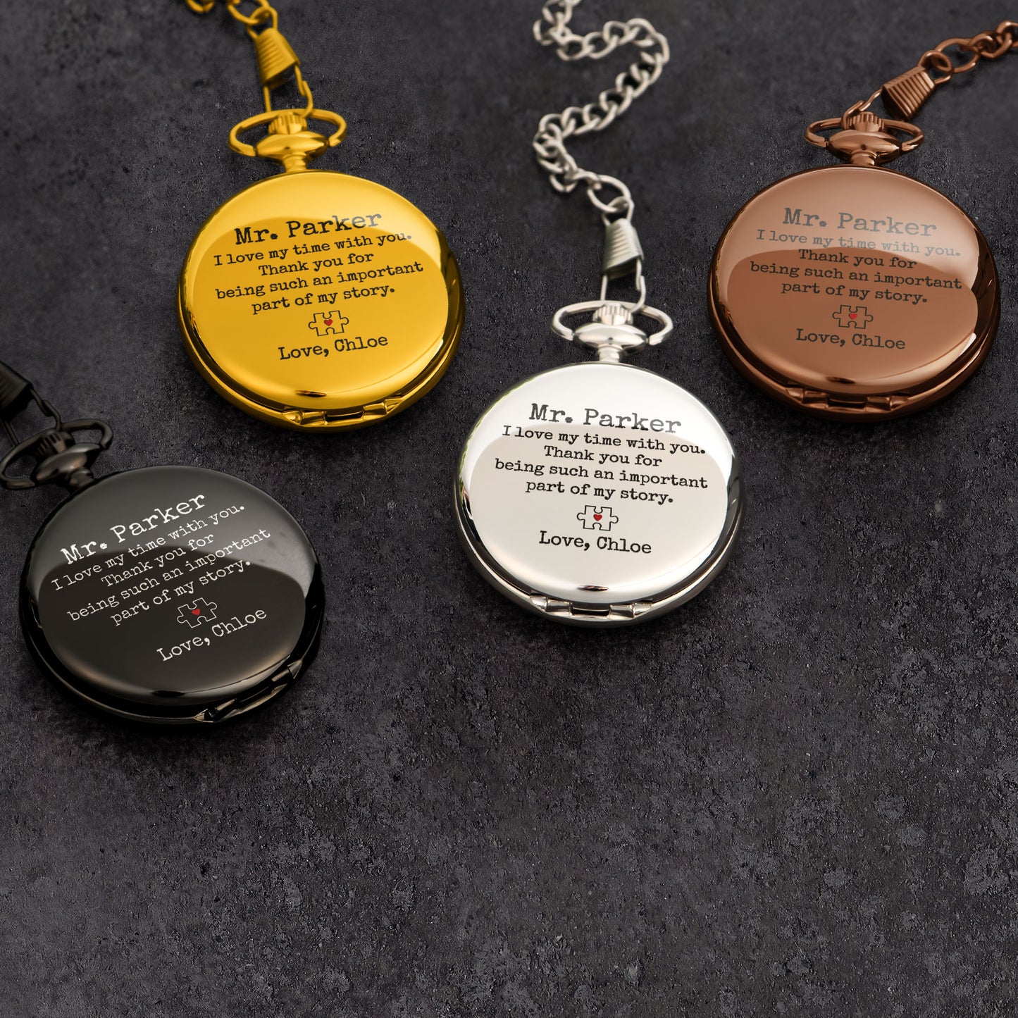 Male Teacher Gift - Important Part Of My Story - Personalized Pocket Watch