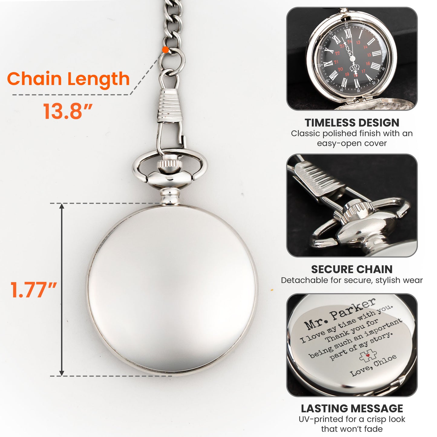 Male Teacher Gift - Important Part Of My Story - Personalized Pocket Watch