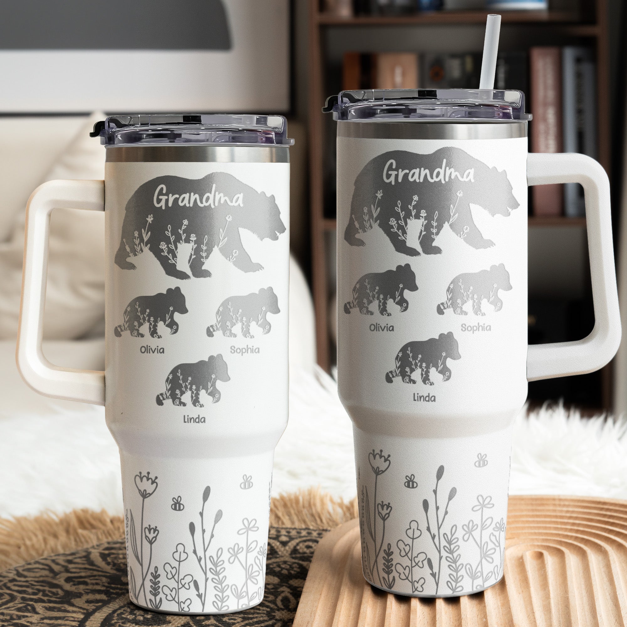 Mama Bear Custom Kids' Names Mother's Day Gift - Personalized 40oz Tumbler