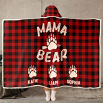 Mama Bear Custom Name - Personalized Wearable Blanket Hoodie