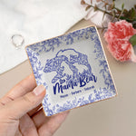 Mama Bear Toile De Jouy - Personalized Jewelry Dish