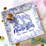 Mama Bear Toile De Jouy - Personalized Jewelry Dish