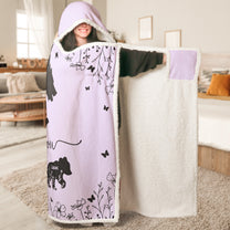 Mama Bear We Love You Floral Version - Personalized Wearable Blanket