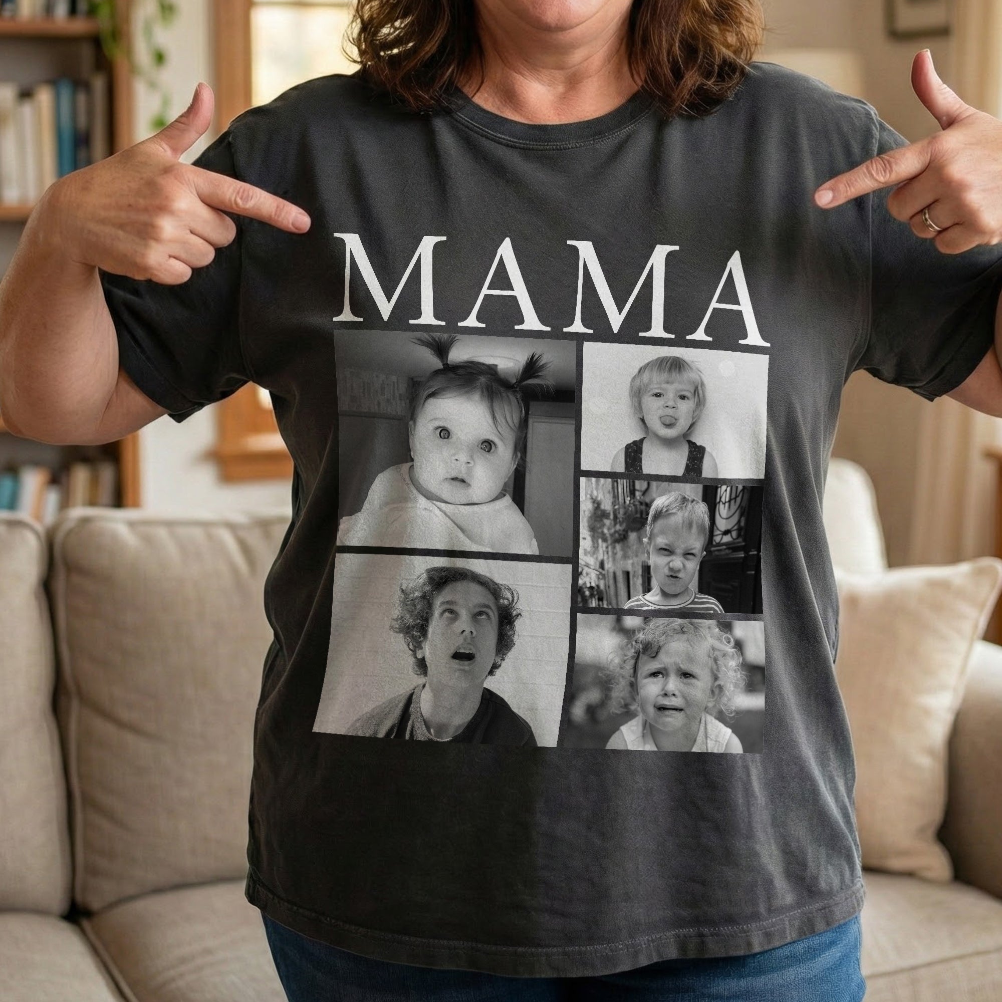 Mama, Daddy, Gigi, Papa Custom Nicknames - Retro Vintage Custom Kids' Photo - Personalized Photo Comfort Tee