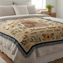 Mamabear Flower - Personalized Woven Blanket