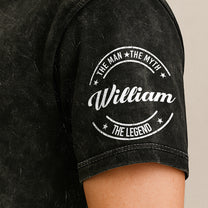 Man Myth Legend This Grandpa Belongs To Kids Grandkids Names - Personalized Shirt