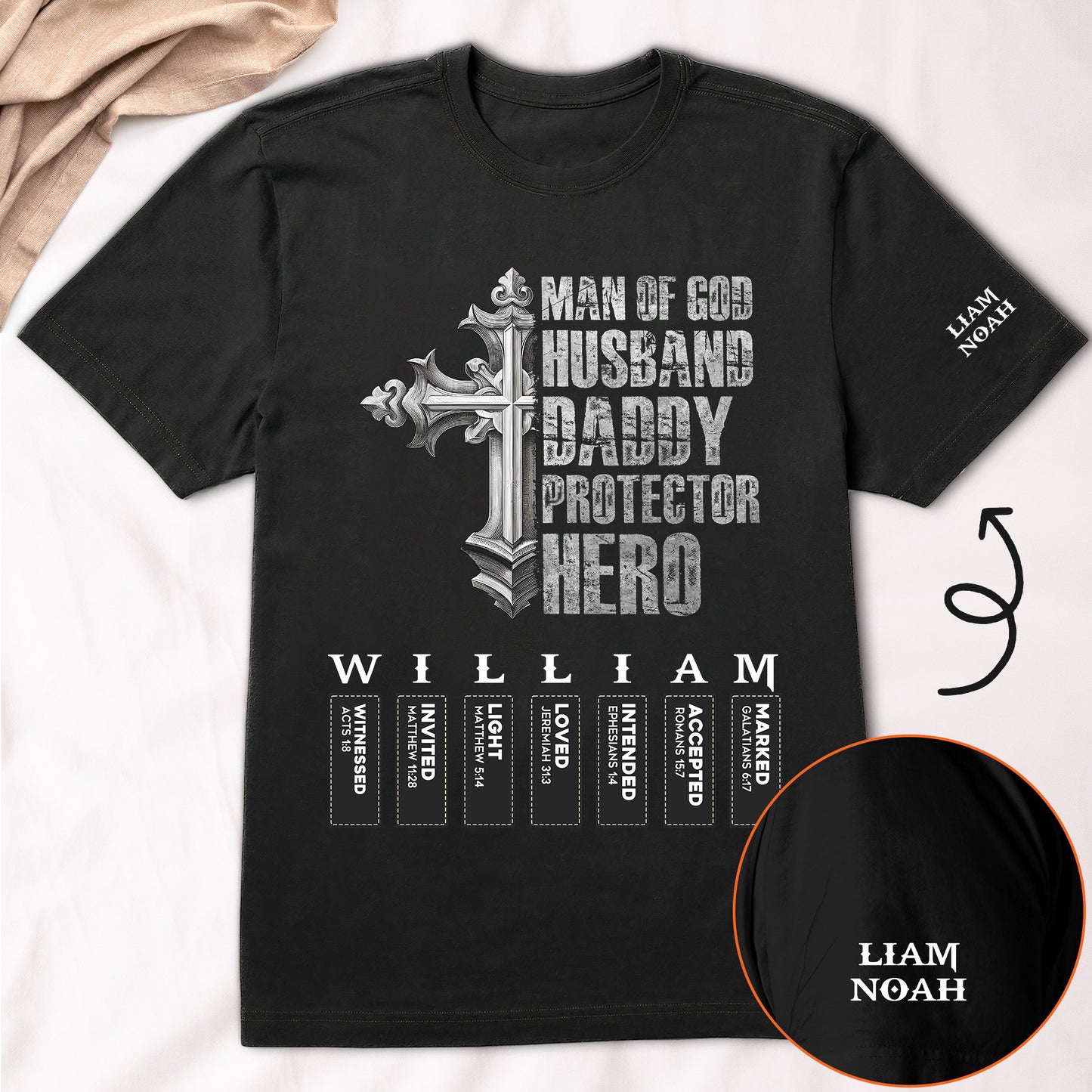 Man Of God Husband Daddy Protector Hero Name Letter In Bible - Personalized Shirt