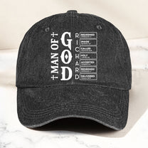 Man Of God - Personalized Distressed Denim Cap