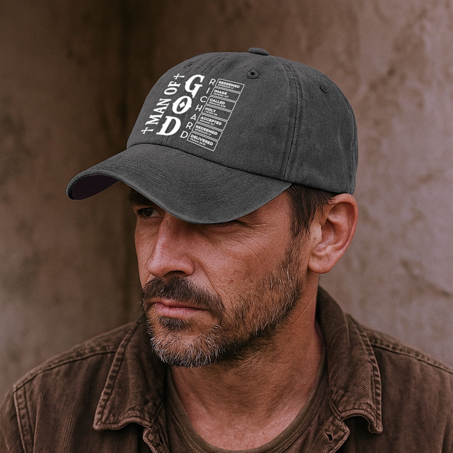 Man Of God - Personalized Distressed Denim Cap