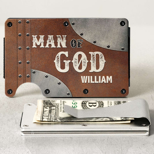 Man Of God - Personalized Metal Card Holder