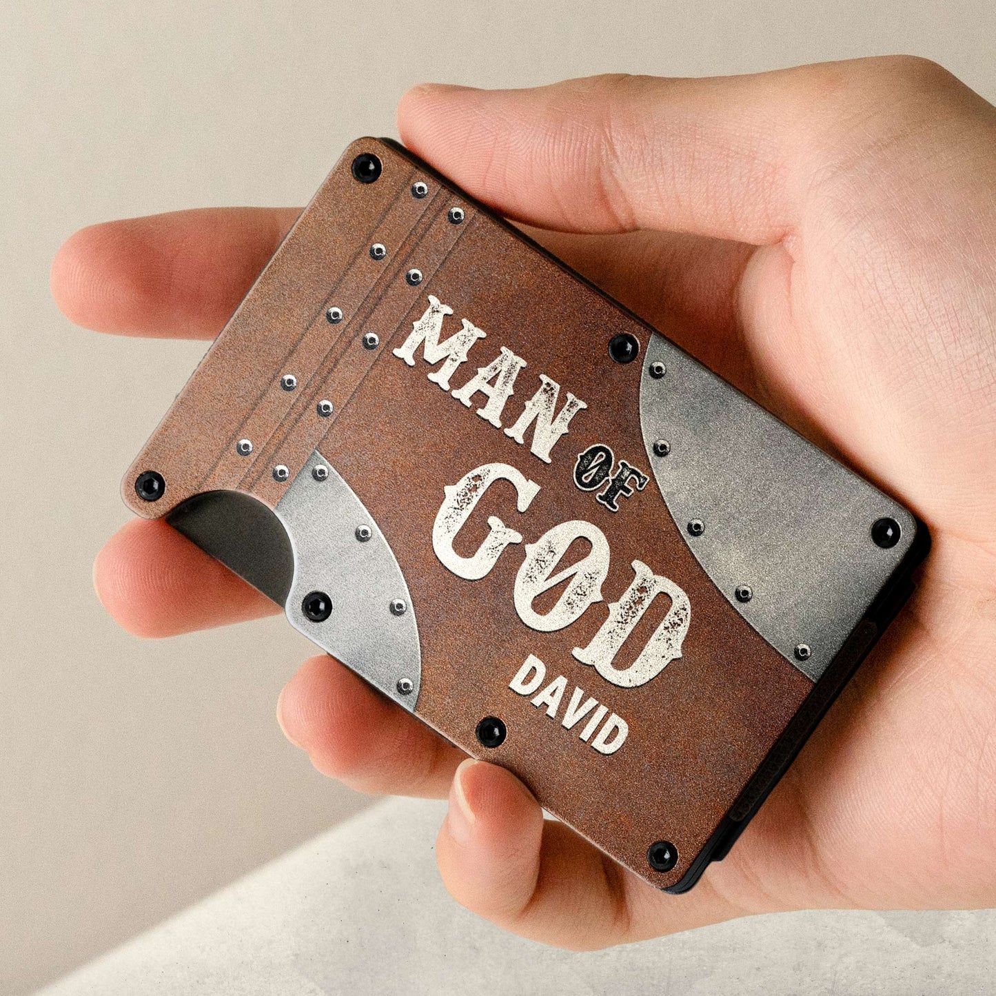 Man Of God - Personalized Metal Card Holder