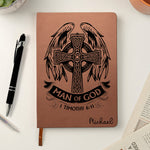 Man Of God Religious Gift For Him - Personalized Leather Journal