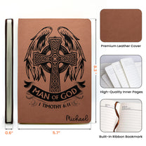 Man Of God Religious Gift For Him - Personalized Leather Journal