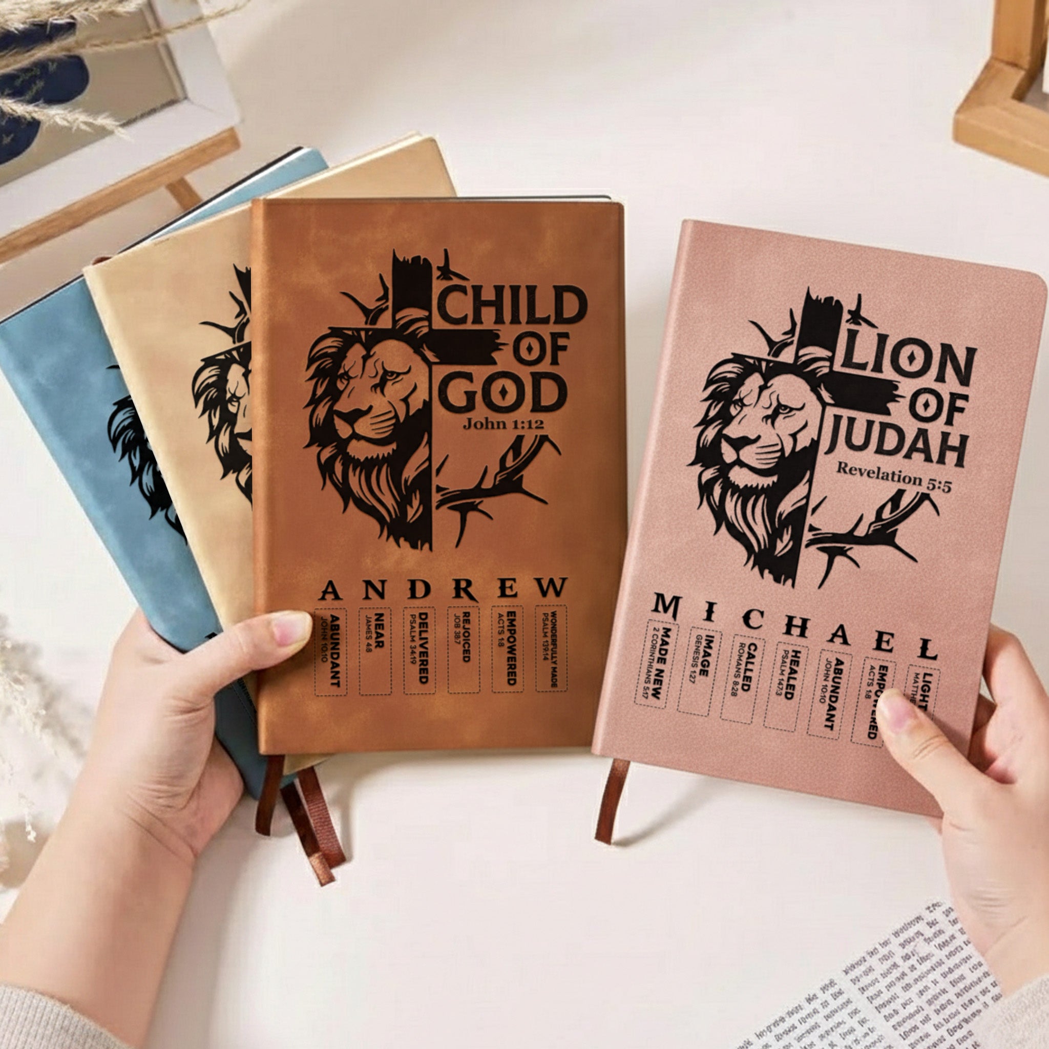 Man Of God - Man Of Faith Christian Gift For Him - Personalized Leather Journal