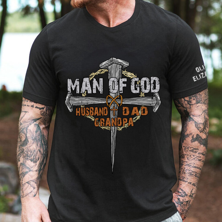Man-Of-God-Dad-Christian-Father's-Day-Gifts-Custom-Kids'-Names-On-Sleeves-Personalized-Shirt-6