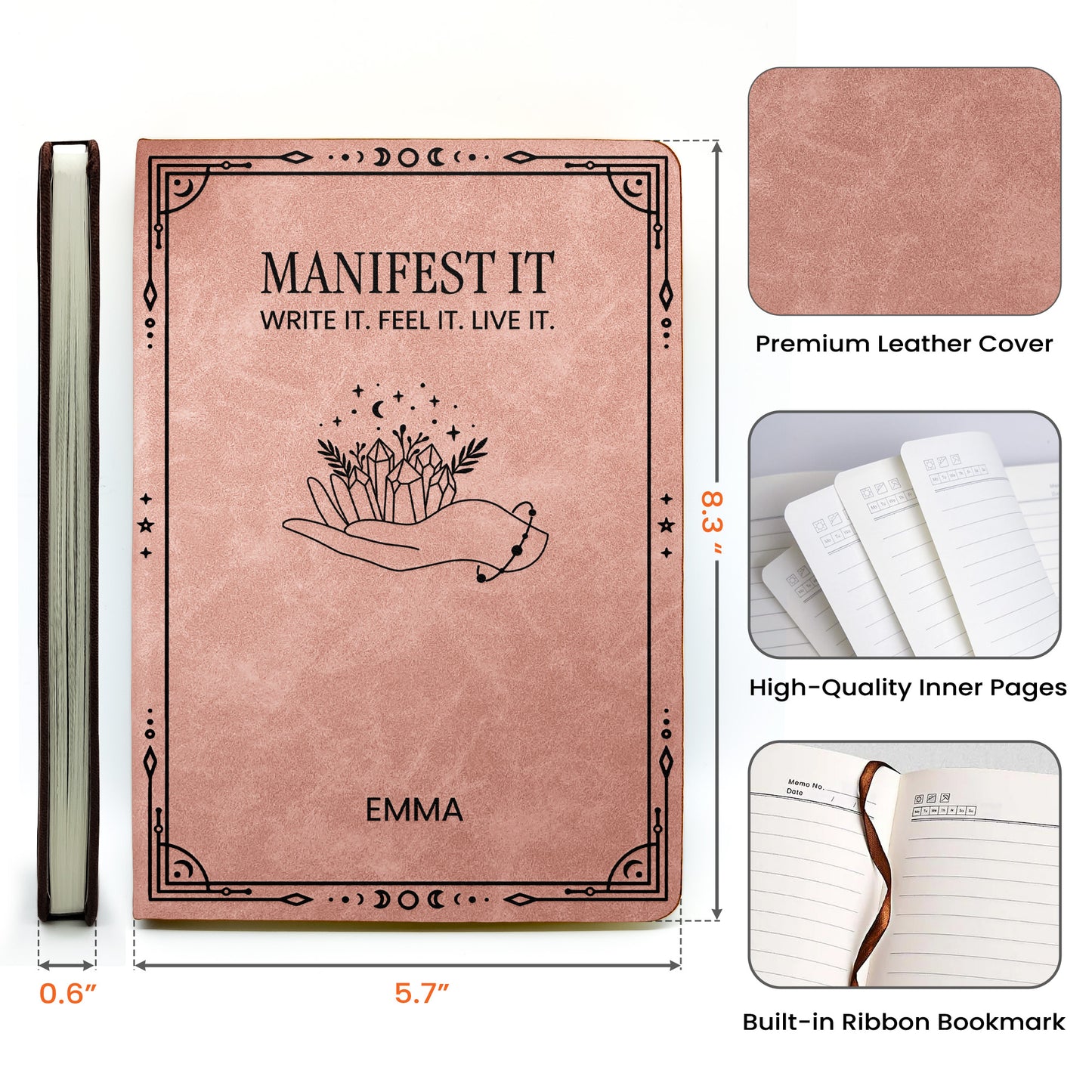 Manifestation Journal - Personalized Leather Journal