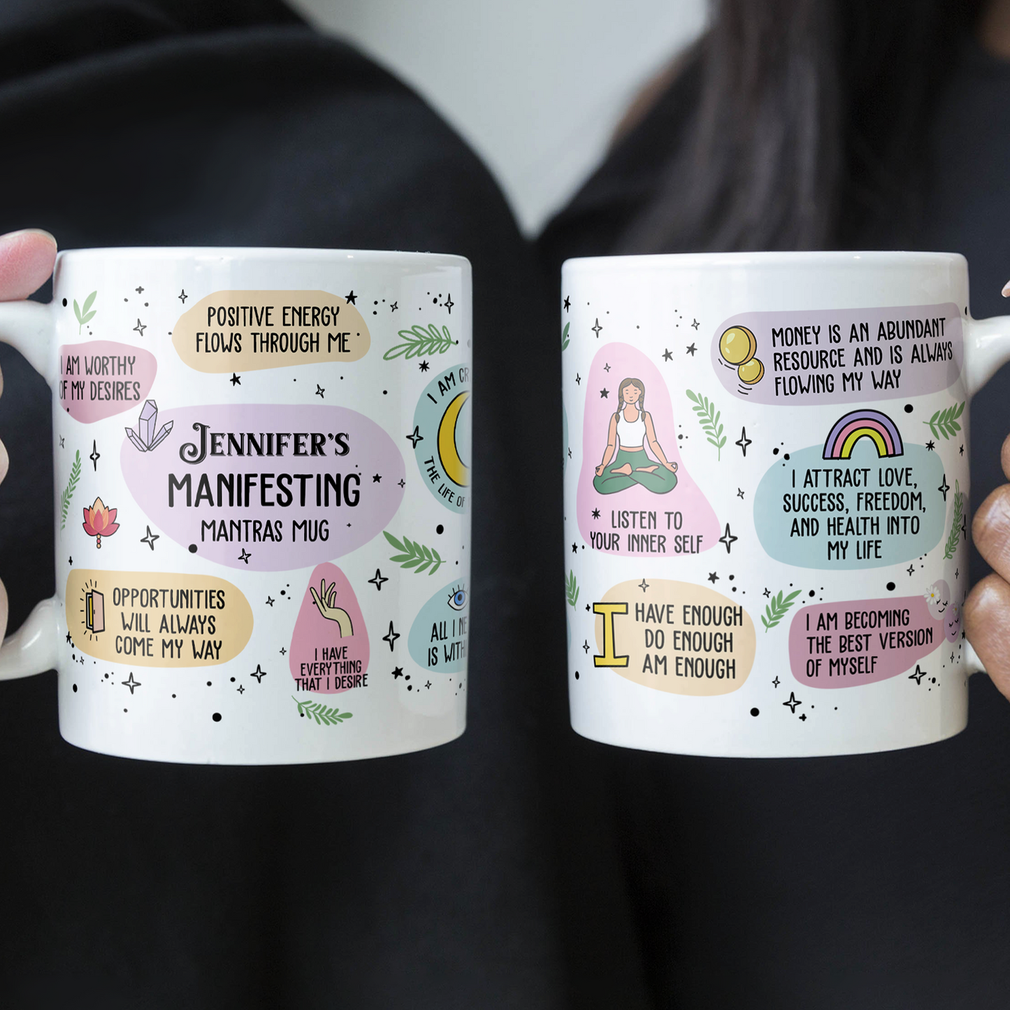 Manifesting Mantras Mug Manifest For Me Gift - Personalized Mug