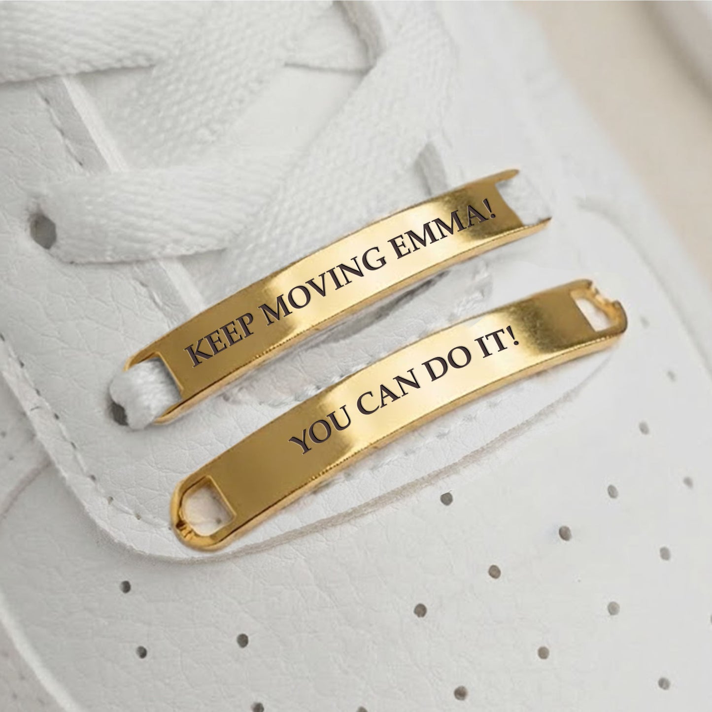 Marathon, Runner, Motivational Running Gift - Personalized Personalized Engraved Metal Shoe Tags