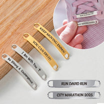 Marathon, Runner, Motivational Running Gift - Personalized Personalized Engraved Metal Shoe Tags
