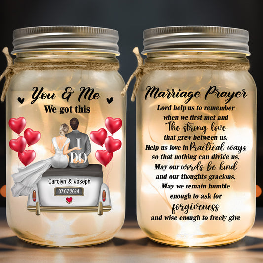 Marriage Prayer Lord Help Us To Remember - Personalized Mason Jar Light