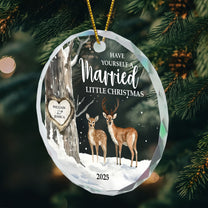 Married Little Christmas Gift For Wedding - Personalized Glass Ornament