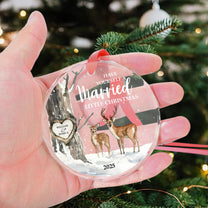 Married Little Christmas Gift For Wedding - Personalized Glass Ornament