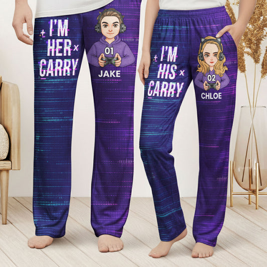 Matching Gaming Couples Player 01 02 For Gamer Lovers - Personalized Sweatpants, Lounge Pants With Pockets