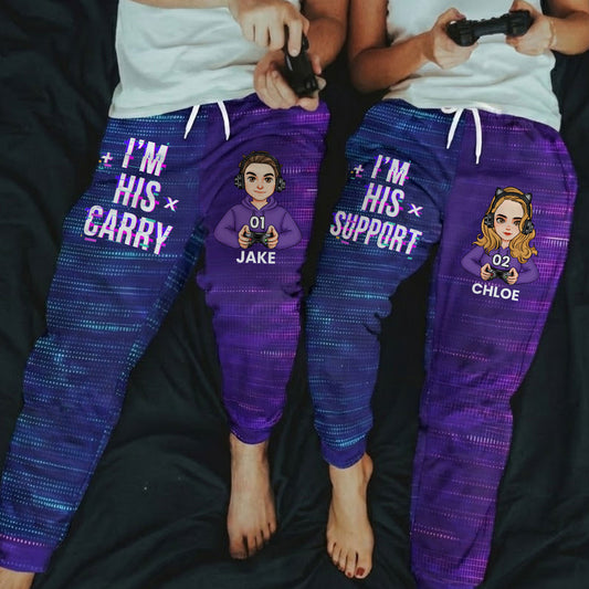Matching Gaming Couples Player 01 02 For Gamer Lovers - Personalized Matching Sweatpants